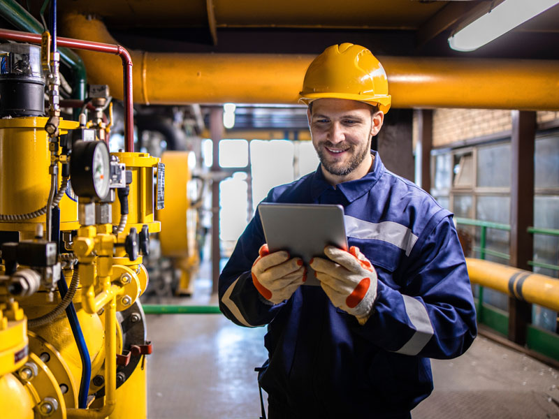 Engineer Reading Measurements