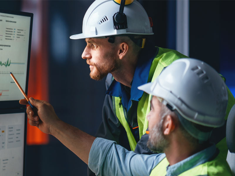 Two Men Discussing Dashboards