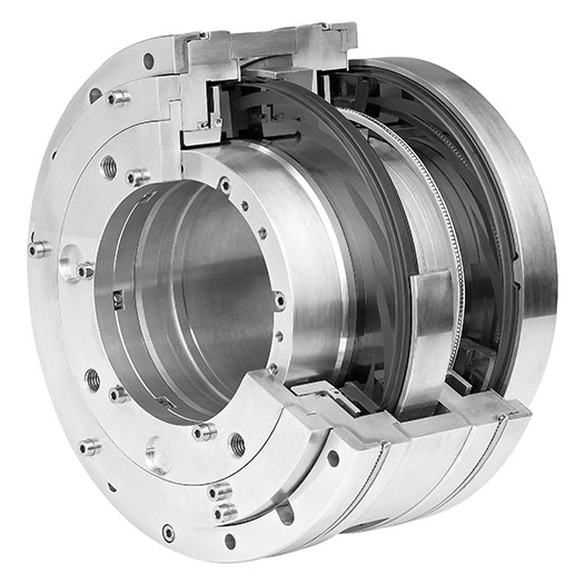 A close up of a metal bearing unit