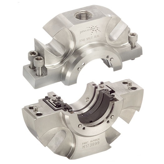 Two halves of metal part on a white background