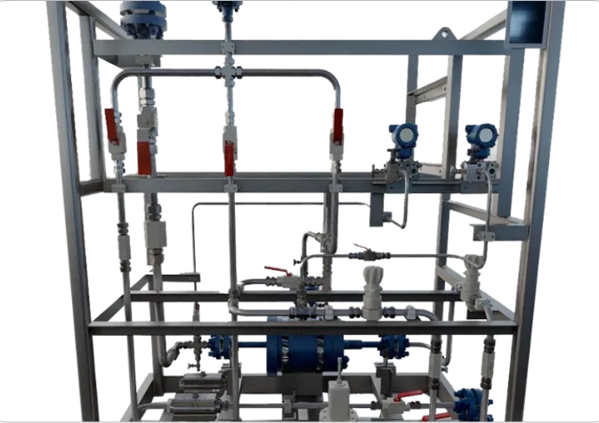 A Seal Gas Recovery system featuring numerous pipes and valves