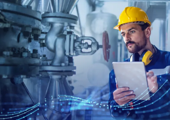 Engineer On Tablet With Effect