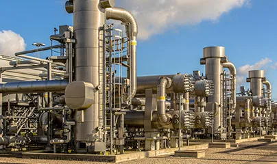 A large industrial plant with pipes and valves (1)