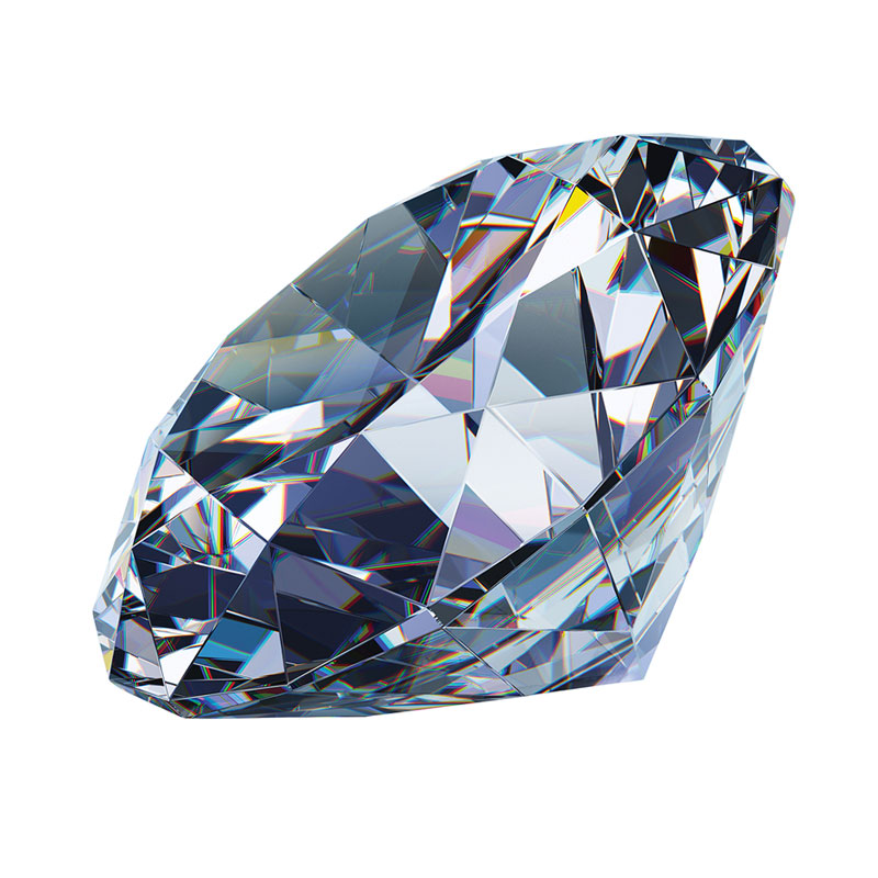 A large diamond is shown on a white background