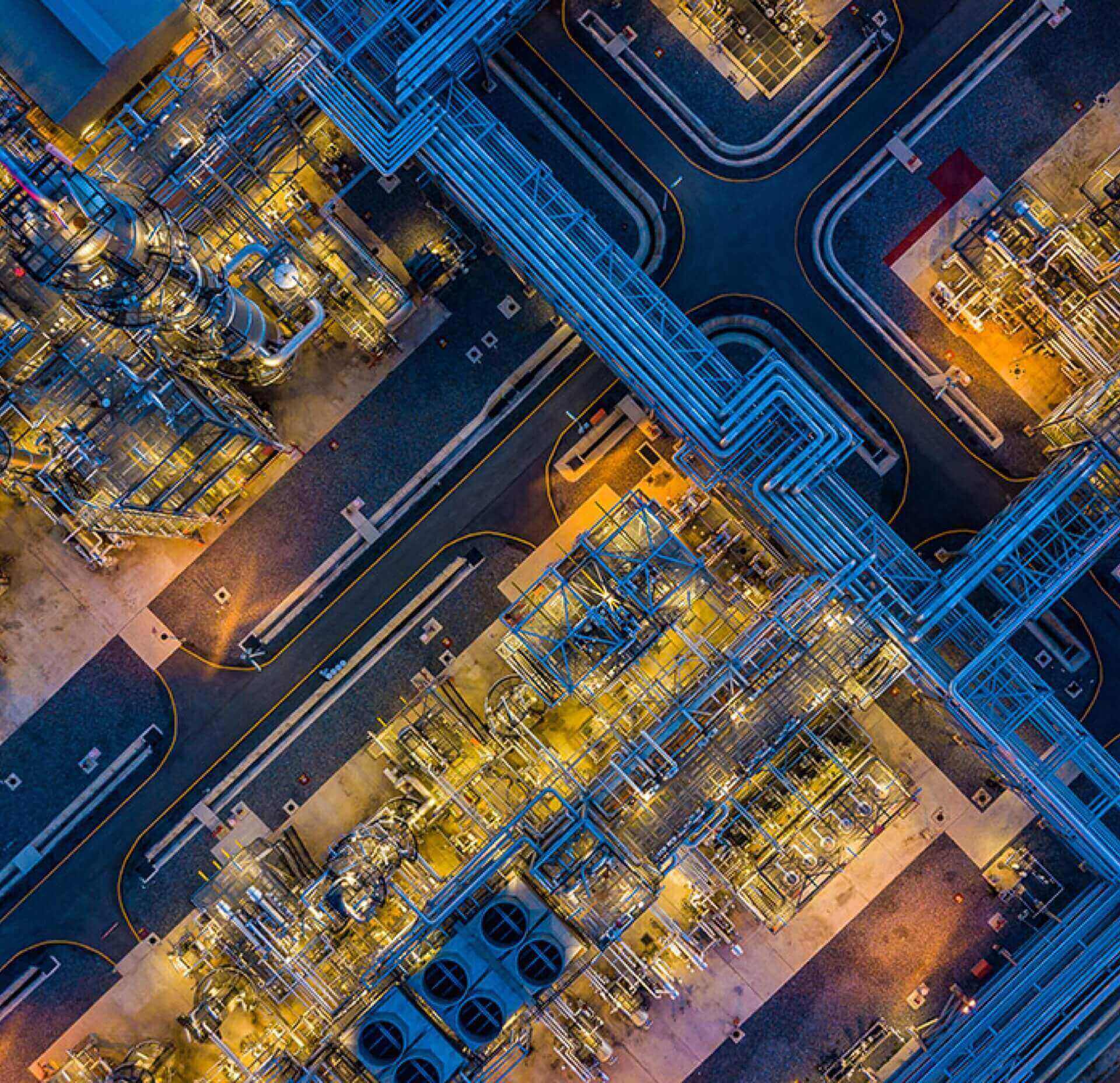 Aerial view of factory