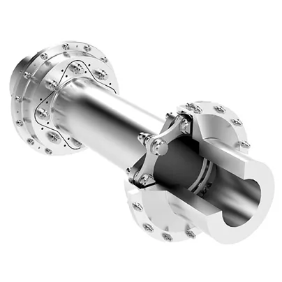 A threaded metal pipe